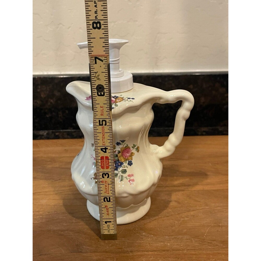 Vintage Athena Floral Ceramic Soap Dispenser - Picture 5 of 6